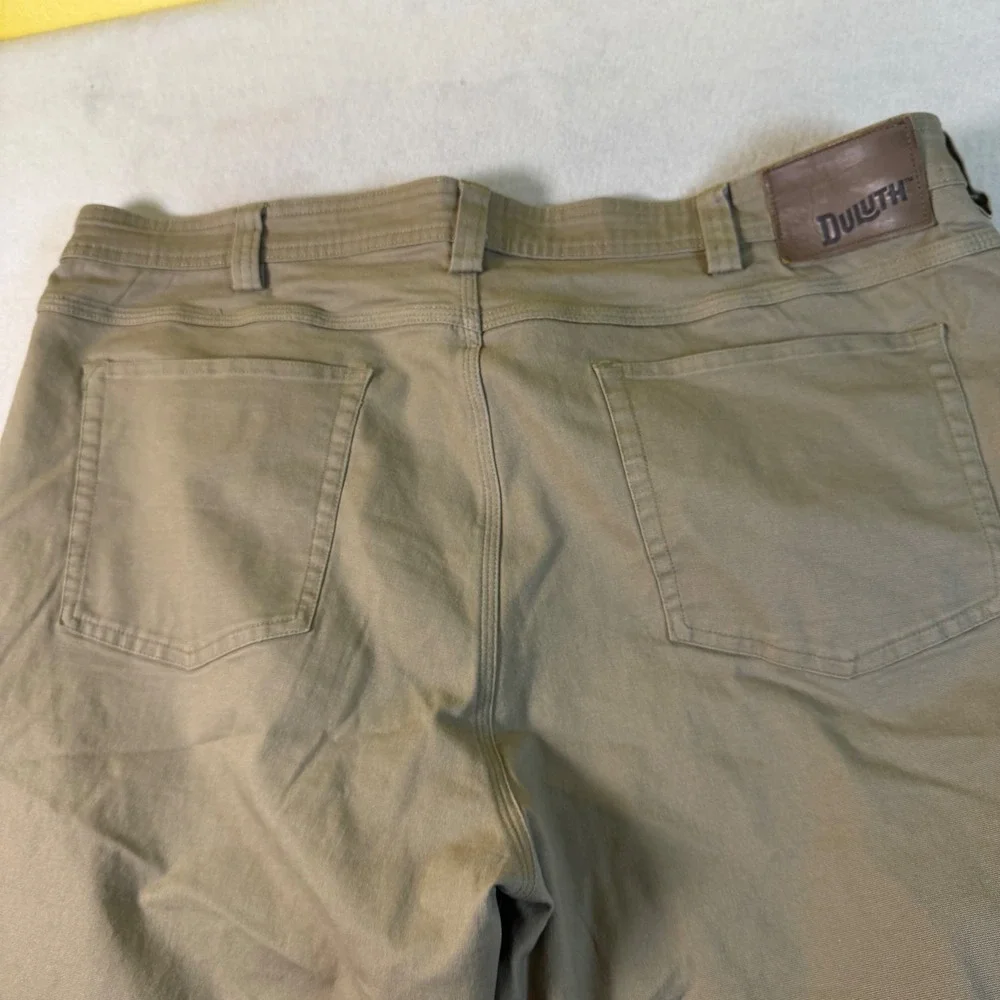 Duluth Trading Co Flex Fire Hose Relaxed‎ Fit Work Pants Tan 42x30 Mens Canvas